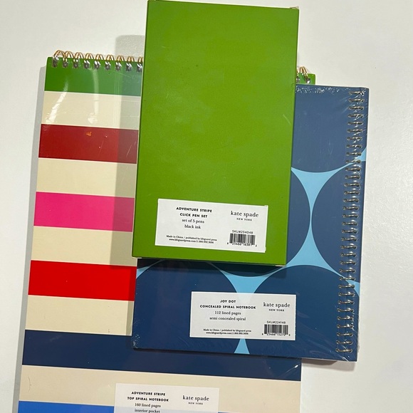 Kate Spade Stationary Set- Writing Pad, Notebook, Pens - Picture 3 of 9